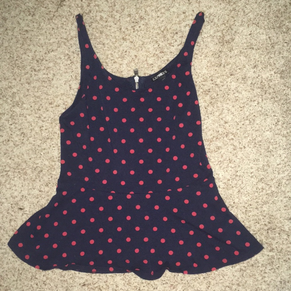 Polka Dot Peplum Top